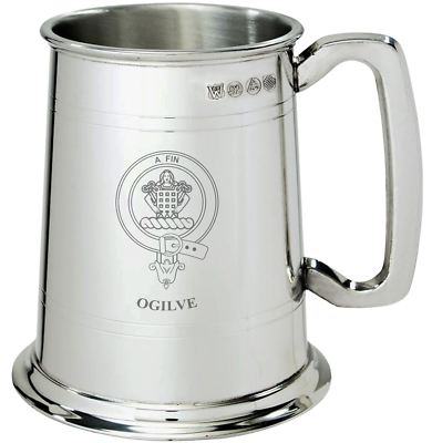 Ogilvie Clan Crest Krug 1 Pint Zinn