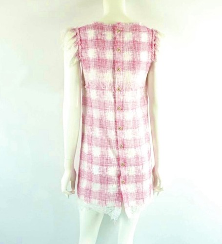 4K Chanel 2011 Barbie Rosa Weiß Tweed Minikleid 36 38 40 4 6 8 Top Shirt S M - Bild 17 von 23