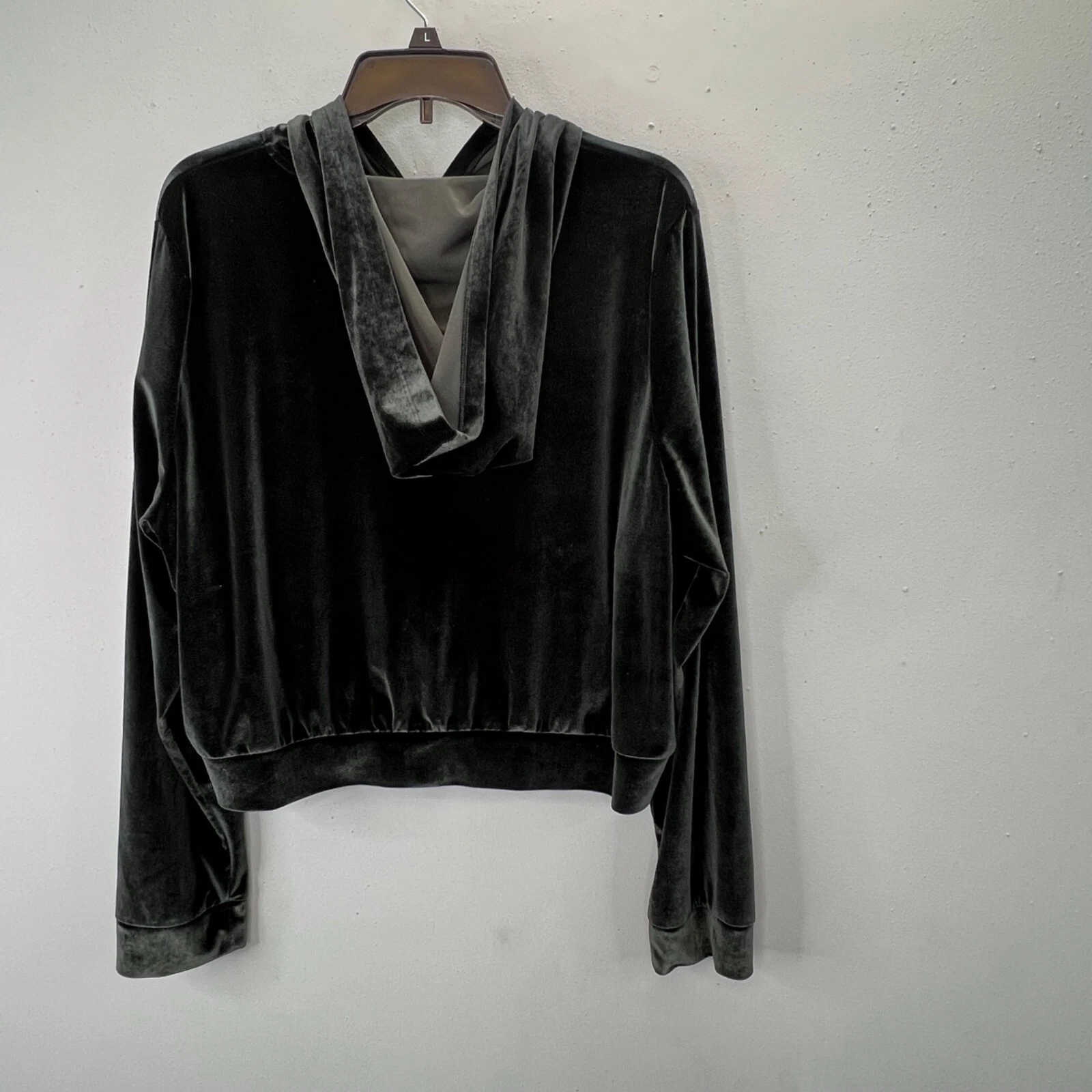 UNDERCOVER Victorias Secret giacca tuta con cappuccio in velluto rosa XXL nero strass Y2K