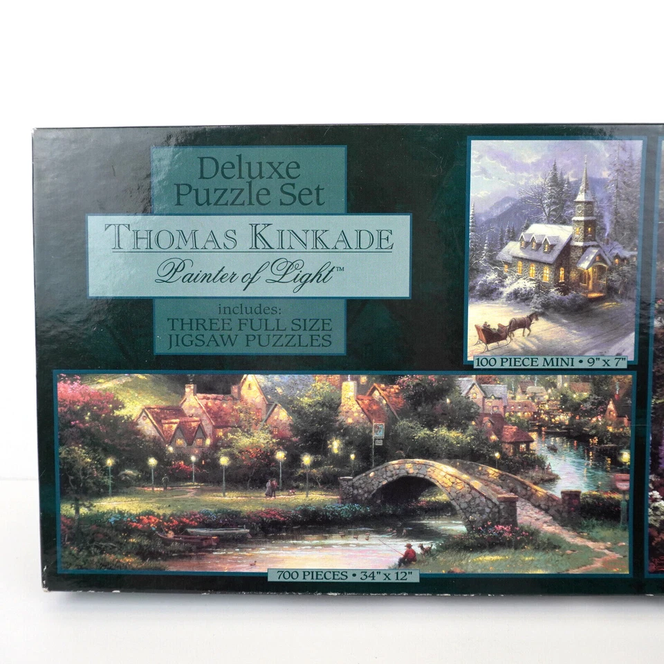 Thomas Kinkade Painter of Light 3 juegos de rompecabezas de lujo 100/550/700 piezas Foto 2 de 4