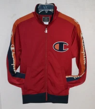 Mens Champion Track Jacket Big C Logo Taping Size XS Burgundy (V3377 550259)