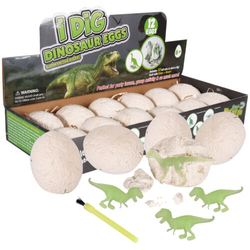 12 Pack Dinosaur Eggs Excavation Science Experiments Kits for Kids 4-12