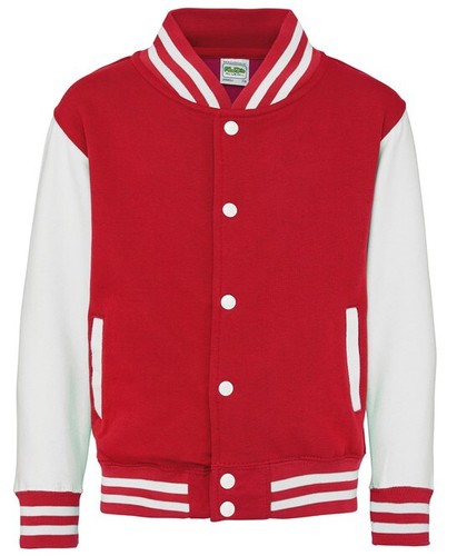 Personalised Custom Just Hoods Awdis Kids Varsity Jacket Baseball School JH43J - Picture 14 of 22