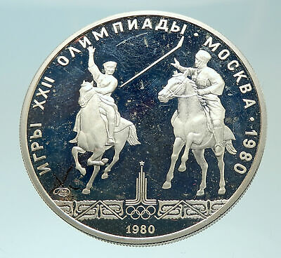 5 ROUBLES 1980 MOSCOW OLYMPICS SILVER PROOF COIN USSR CCCP Russia