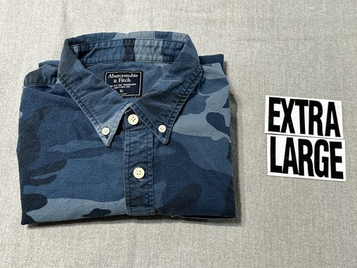 Camisa manga larga ABERCROMBIE & FITCH para hombre - XL - EXTRA GRANDE - CAMUFLAJE AZUL - Imagen 17 de 19