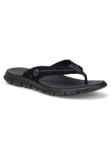 COLE HAAN Mens Black Zer grand Open Toe Slip On Leather Thong Sandals ...