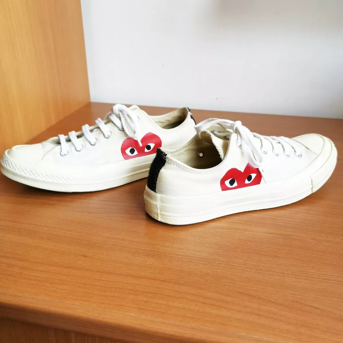 scarpe basse CONVERSE Comme Des Garcons low shoes white Play UK 6