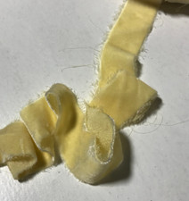 Hand Dyed Butter Yellow Silk Velvet Ribbon  4 Widths to choose from 