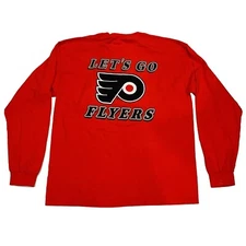 Philadelphia Flyers Bud Light Longsleeve Orange Shirt Size XLarge 23” X 30”