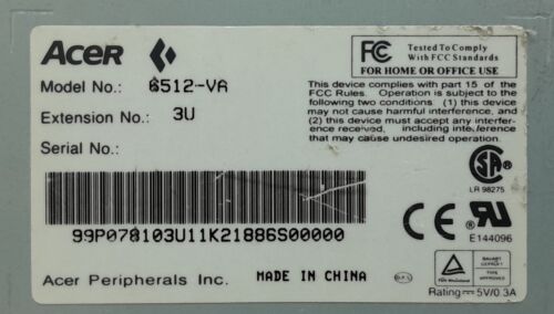 Acer 6512-VA PS2 Keyboard - Picture 3 of 6