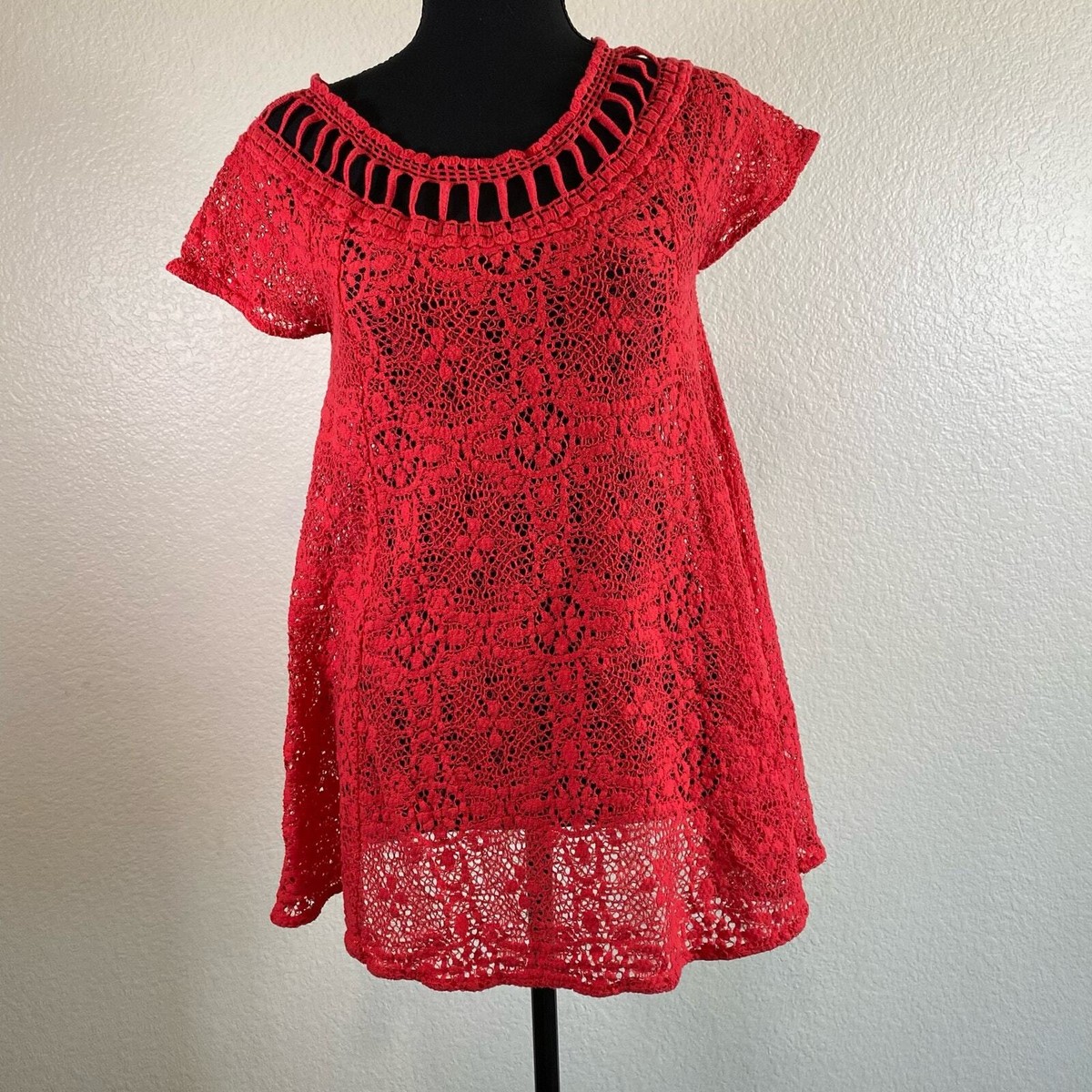 open lace back dress 3D Camellia Crochet Beach Cover Up Dress – FAIRY SEASON main image 0