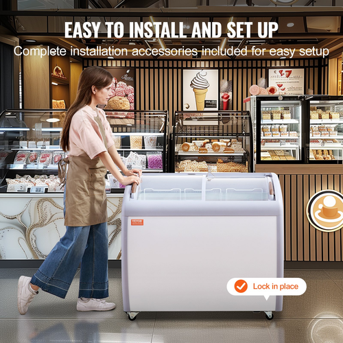 Commercial Ice Cream Display Case, 9.3 Cu.ft Chest Freezer. - Picture 4 of 6