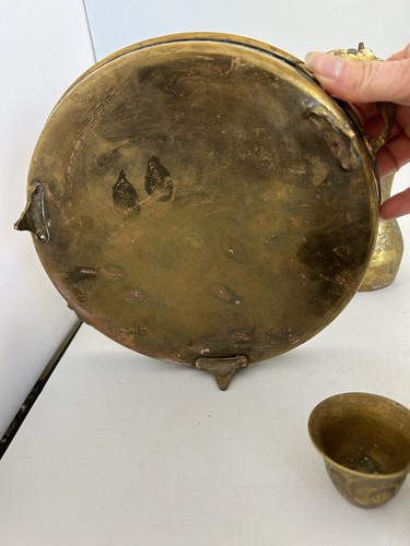 Saudi Arabisch Vintage Messing 7 teilig Tee Kaffee Set Vintage muss poliert werden - Bild 11 von 11