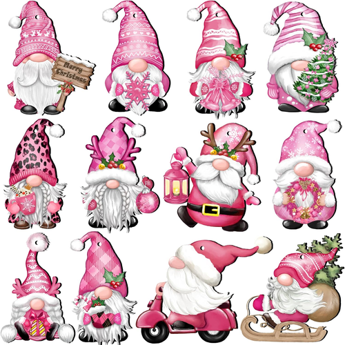 Gnomo di Natale Ornamenti in Legno - Decorazione Albero da Appendere, Babbo Natale Elfo Artigianato, Festa - Foto 12 di 12