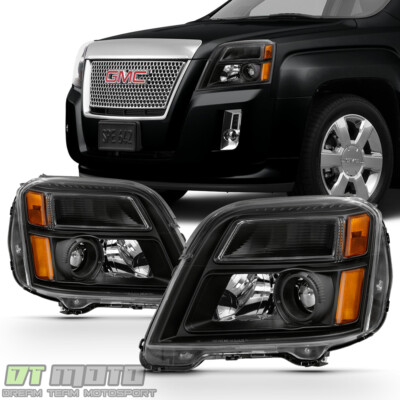 Black 2010-2015 GMC Terrain Headlights Headlamps Light Left+Right 10 11 12 13 15
