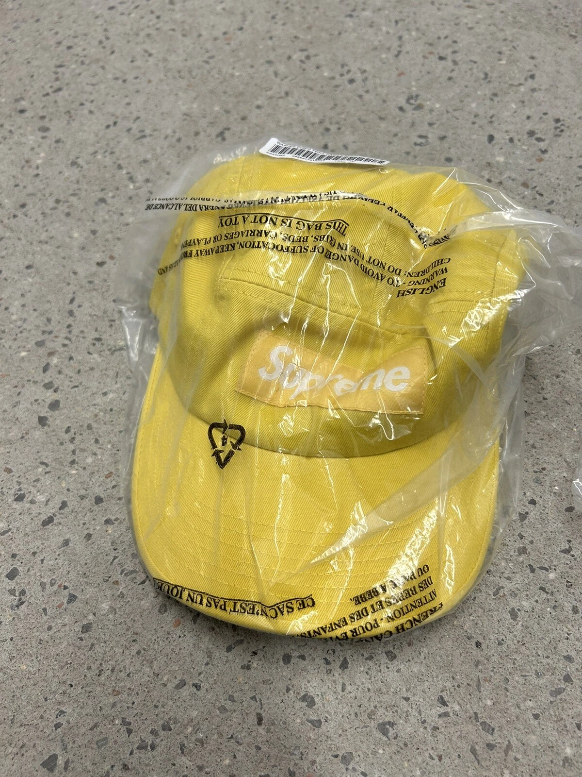 Neuf casquette de camp sergé chinois lavé Supreme SS23 jaune