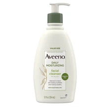 Aveeno Daily Moisturizing Facial Cleanser with Soothing Non-GMO Oat, 12 Fl. Oz