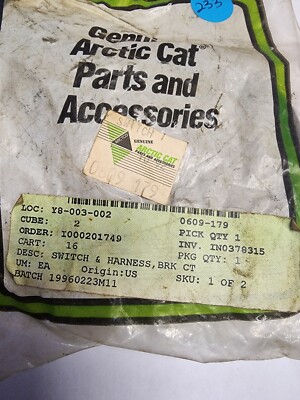NOS OEM ARCTIC CAT SWITCH AND HARNESS BRACKET 0609-179 B233 | eBay