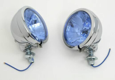 4 1/2 Inch Diamond Halogen Spotlights Blue Len Passing Lamp Set 55 W * H3 Harley