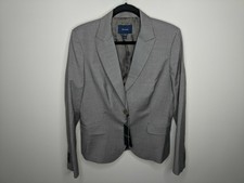 Nwt $495 Faconnable Light Gray Blazer One Button Collar Eu 44 Us 12 Career Work