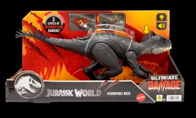 Jurassic World Ultimate Damage Scorpios Rex Lights & Sound Mattel JCG25 NEU/OVP