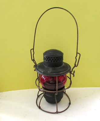 ADLAKE KERO Kerosene Railroad Lantern w/ Red Globe 1921 #300 ADLAKE KERO Kerosene Railroad Lantern w/ Red Globe 1921 #300