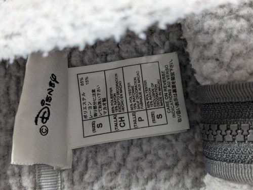 Disney Fleece Jacket Womens Small Gray Zip Up Long Sleeve Mickey Minnie Hearts - Picture 5 of 10