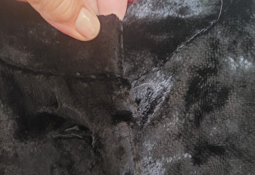FAUX FUR BLACK CAPELET COAT Poncho Shawl Cape Wrap Duster Size 16 Vintage Retro - Picture 2 of 8