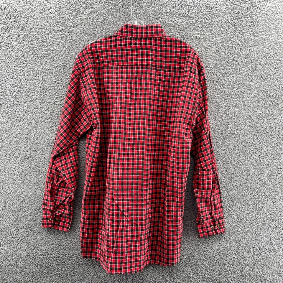 New Red Oak Long Sleeve Button Up Shirt Plaid Flannel Mens Medium Ranch Apparel - Image 2 of 4