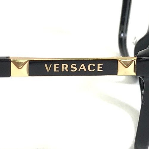 Versace Eyeglasses Frames MOD.3186 GB1 Polished Black Gold Studs 54-16-140 - Picture 4 of 11