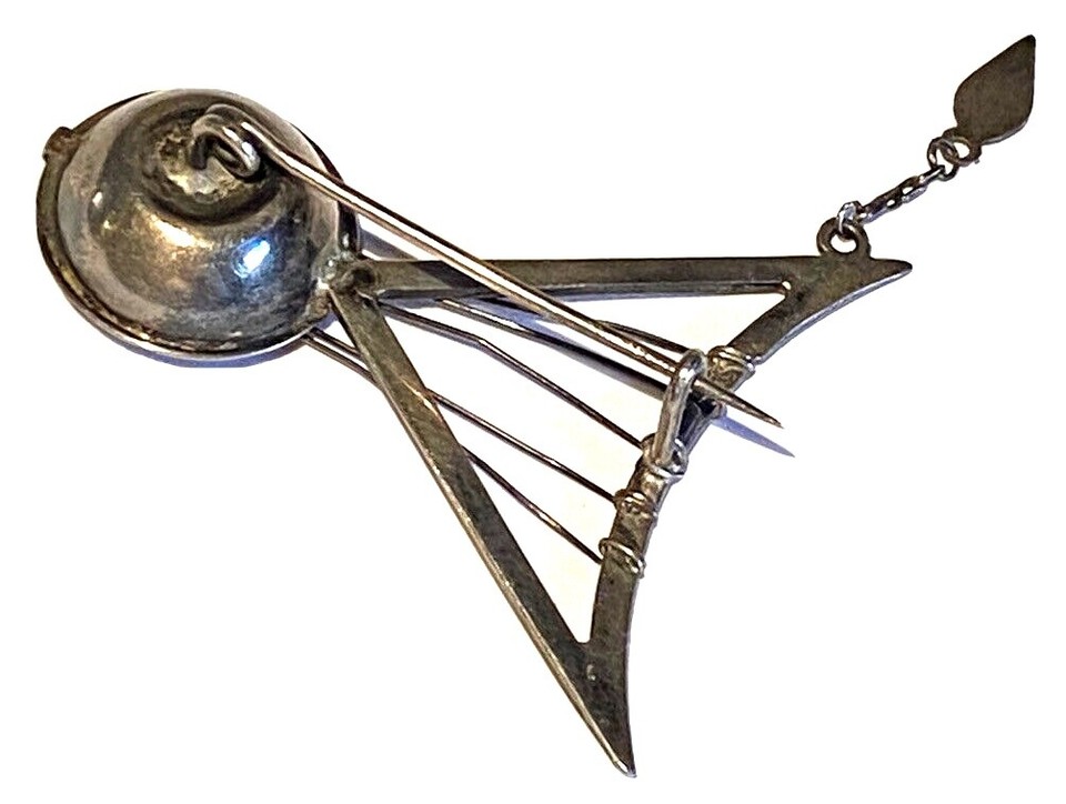 VINTAGE SILVER STUDIO ARTISAN MODERNIST ABSTRACT SCULPTURE DANGLE