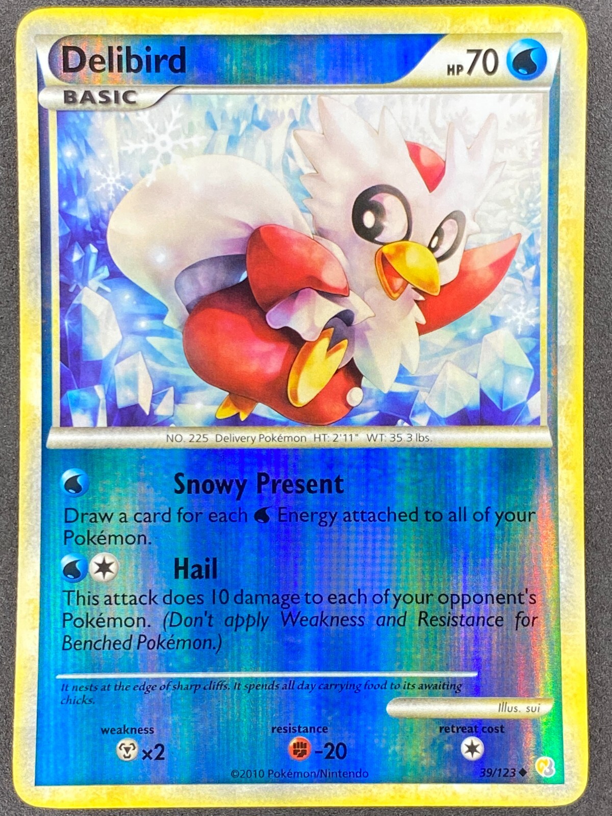 Pokémon Delibird Reverse Holo 39/123 HS HeartGold & SoulSilver NM