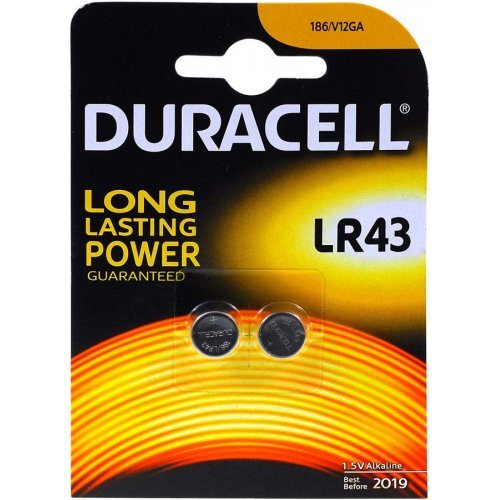 Duracell button cell type LR43 2-unit blister 1,5V  Alkaline
