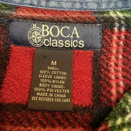 Vintage Denim BOCA classics Jacket Mens Blue Flannel Plaid Lined SIZE M - Bild 3 von 6