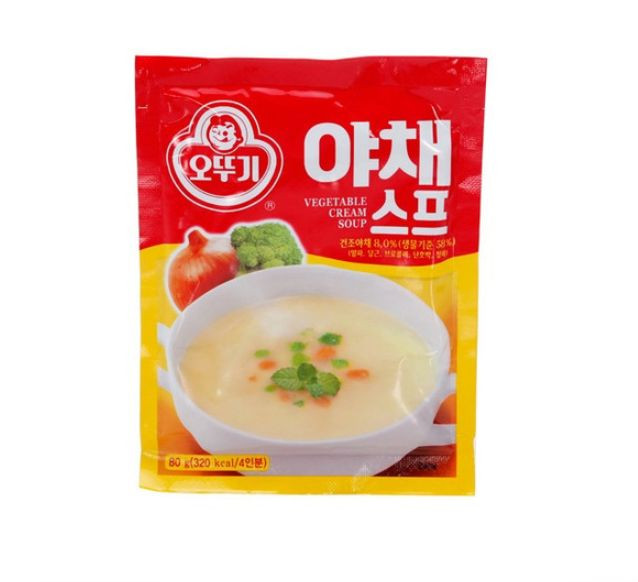 Sopa Crema Coreana OTTOGI Serie 80g, Original Champiñón Carne Maíz Vegetal