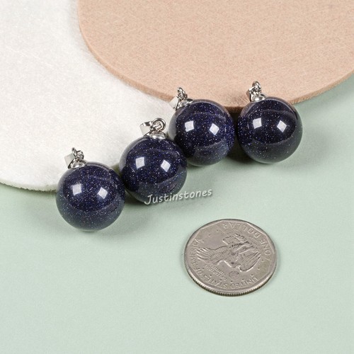 20mm Gemstone Carved Round Ball Pendant Necklace 22" - Picture 7 of 173