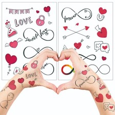 Infinite Love Heart Temporary Tattoo Stickers Waterproof Valentines Tattoos Gift