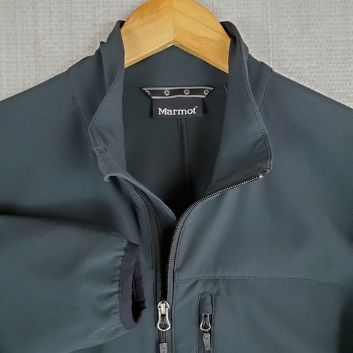 MARMOT M3 Size Medium Mens Full Zip Black Softshell Stretchy Jacket Coat - Picture 10 of 12
