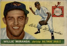 1955 Topps #154 Willie Miranda - GOOD