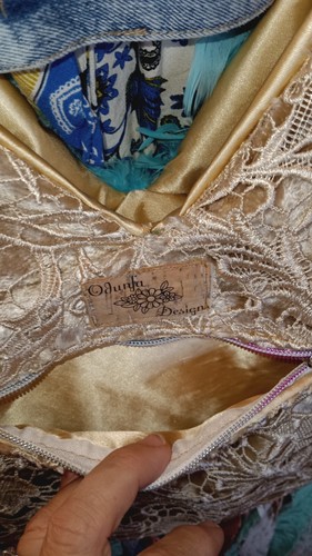 Boho Shabby Chic Hippie Crossbody Purse With Lace Fringe And ๐ฆ Butterfly's. - Picture 5 of 12