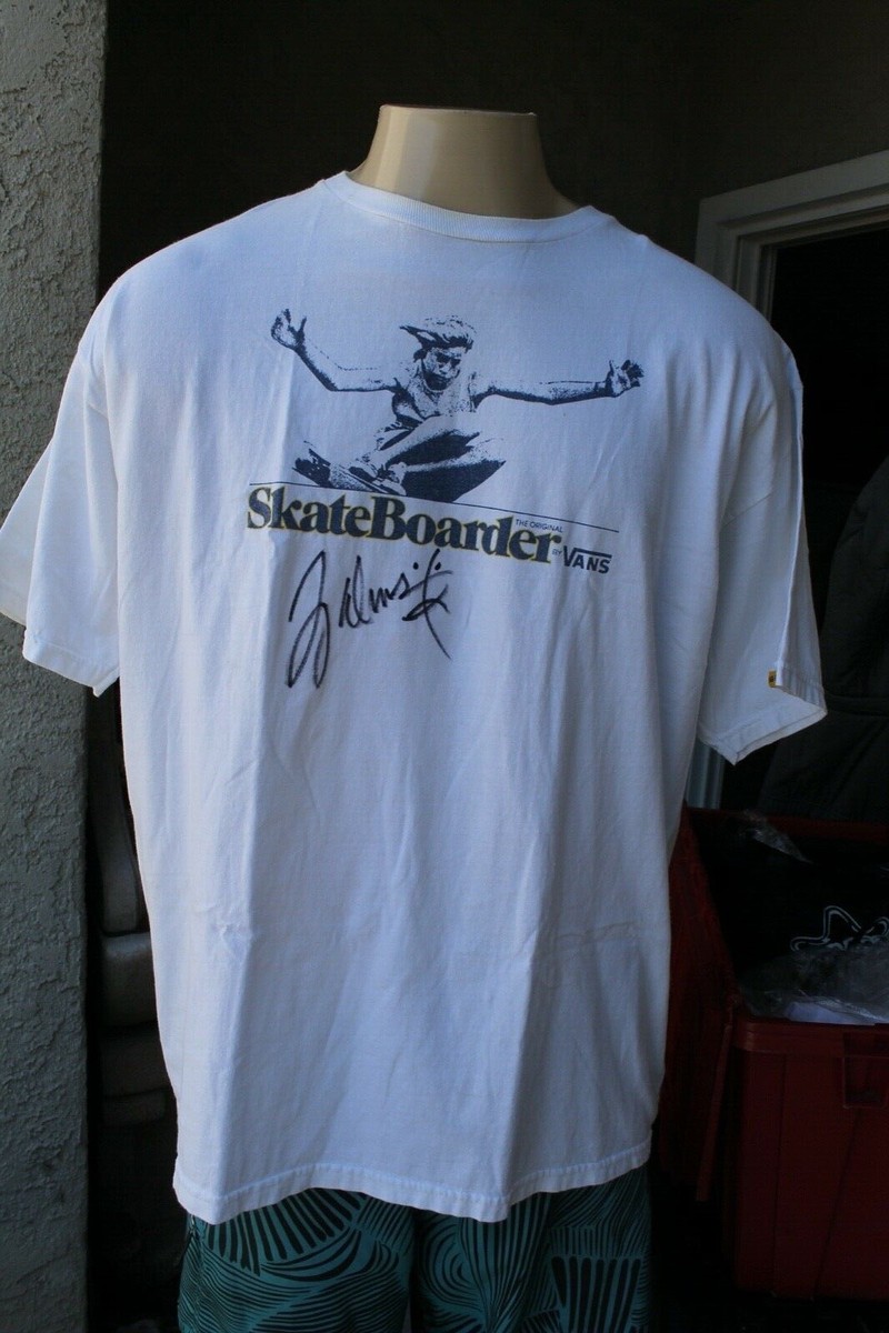 Jay Adams Autographed (RIP) Skateboarder Mag Vans Dogtown XL Large