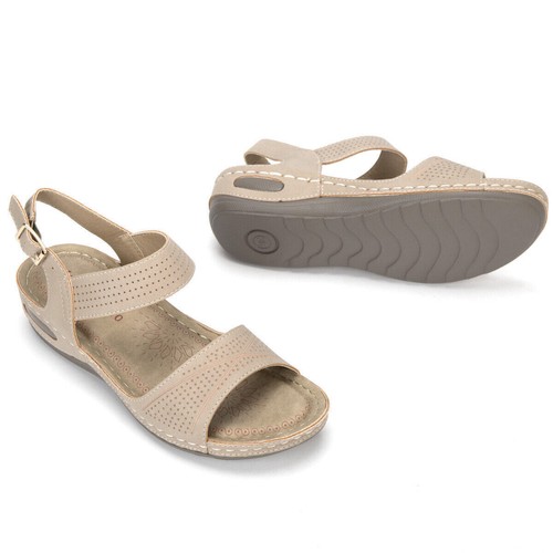 Women's Roma Summer Buckle Slingback Sandals Wedge Platform Casual Beach Shoes - Foto 9 di 14