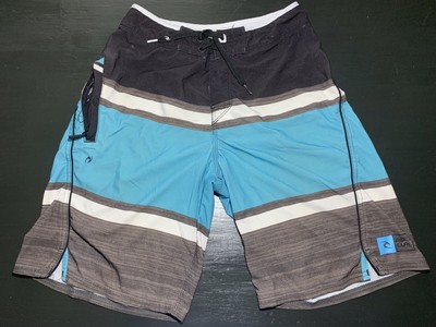 Rip Curl Boys 28 Watchtower Blue Black Green Tropical Surf Swim Board Shorts