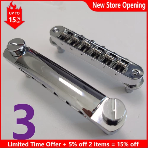 for Gibson Guitar Bridge ABR-1 Tune-o-matic Bridge and Tailpiece Set 52mm Chrome