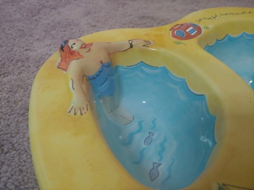 Plastic Chip & Dip Pool Party Bowl Beach Swimming Platter Tray Vintage - Picture 3 of 8