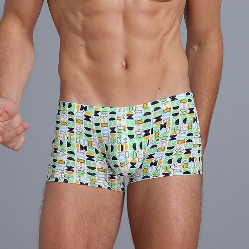 Ropa interior para hombre calzoncillos boxer cintura expuesta estampada verano pantalones de natación - Imagen 29 de 30