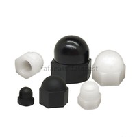 Dado Tappo Plastica Nylon M3,M4,M5,M6,M8,M10,M12 Ghianda Dado A Cupola Nero/Bianco