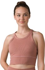 NEW prAna CLOUD BLUSH HEATHER BECKSA BRALETTE TOP SPORTS BRA SZ MEDIUM