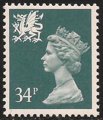 Großbritannien - Wales #WMMH55 Sehr schön MNH - 1989 34p Queen Elizabeth II / Machin