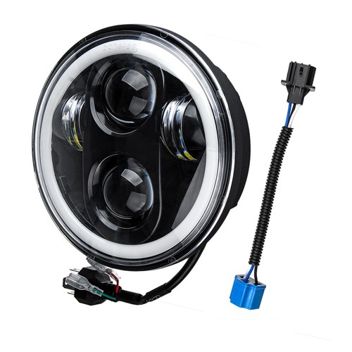 5.75" Inch Motorcycle LED Light Headlight High Low Beam w/ Halo Ring DRL Lamp - Picture 6 of 9